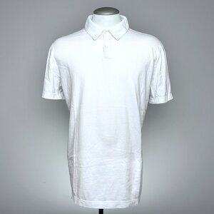 Standard James Perse Sueded Jersey Polo XL (Size 4) White Supima Cotton USA